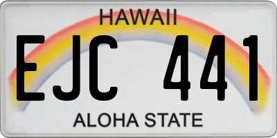 HI license plate EJC441