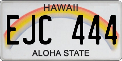 HI license plate EJC444