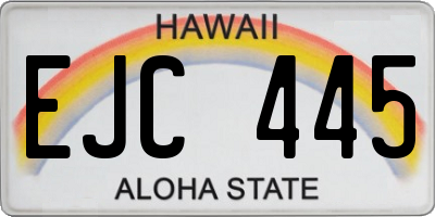 HI license plate EJC445