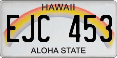 HI license plate EJC453
