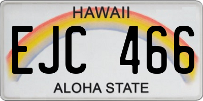 HI license plate EJC466