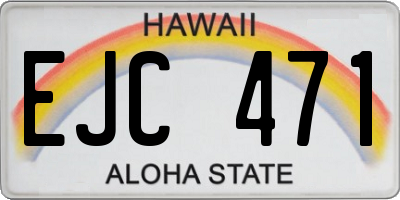 HI license plate EJC471