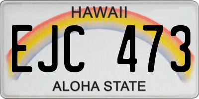 HI license plate EJC473