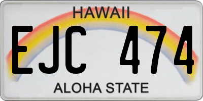 HI license plate EJC474