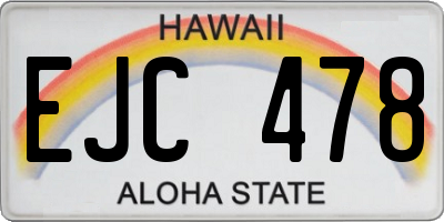 HI license plate EJC478