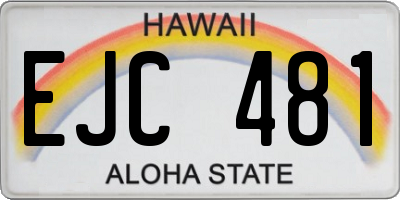 HI license plate EJC481