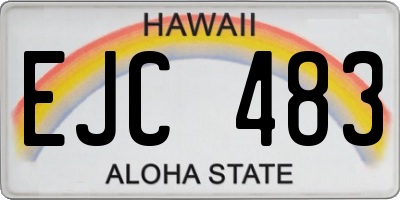 HI license plate EJC483