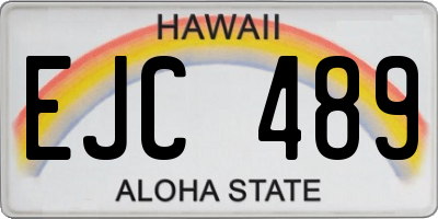 HI license plate EJC489