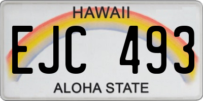 HI license plate EJC493