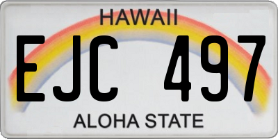 HI license plate EJC497