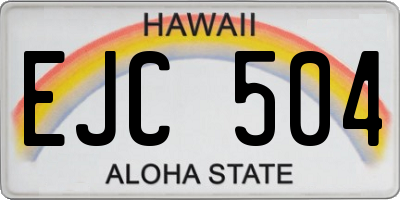 HI license plate EJC504