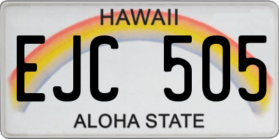 HI license plate EJC505