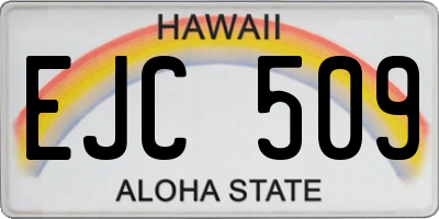 HI license plate EJC509