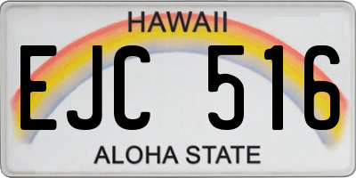 HI license plate EJC516