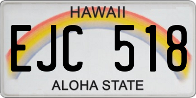 HI license plate EJC518