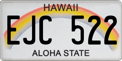 HI license plate EJC522
