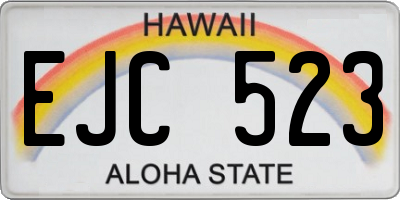 HI license plate EJC523