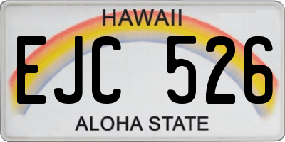 HI license plate EJC526