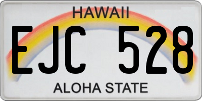 HI license plate EJC528