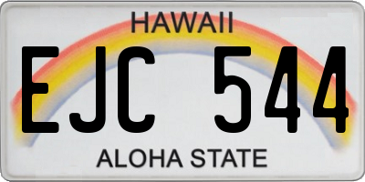HI license plate EJC544