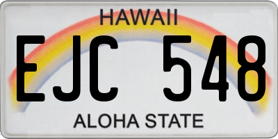 HI license plate EJC548