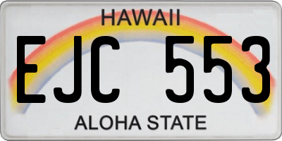 HI license plate EJC553