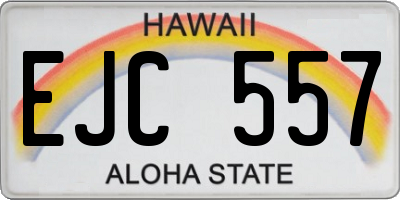 HI license plate EJC557