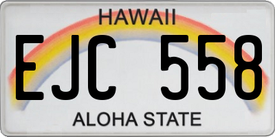 HI license plate EJC558