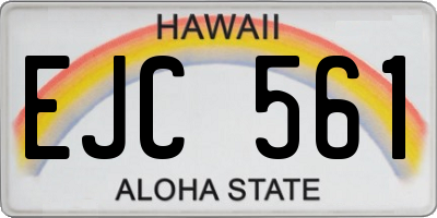 HI license plate EJC561