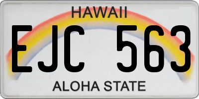HI license plate EJC563