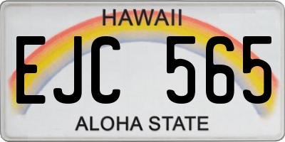 HI license plate EJC565