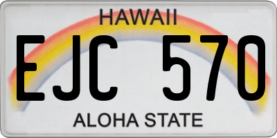 HI license plate EJC570