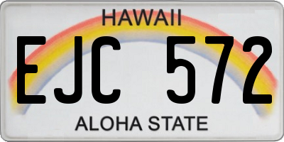 HI license plate EJC572