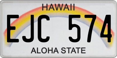 HI license plate EJC574