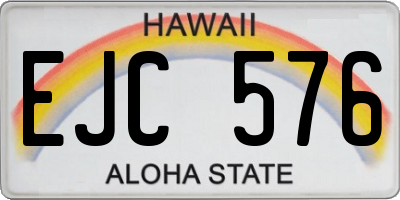 HI license plate EJC576