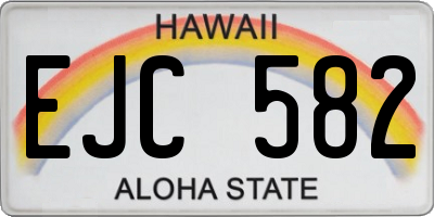 HI license plate EJC582