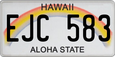 HI license plate EJC583