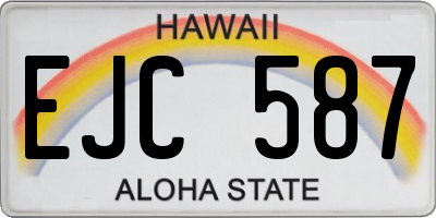 HI license plate EJC587