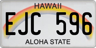 HI license plate EJC596