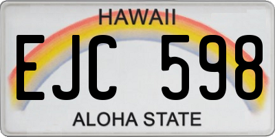 HI license plate EJC598