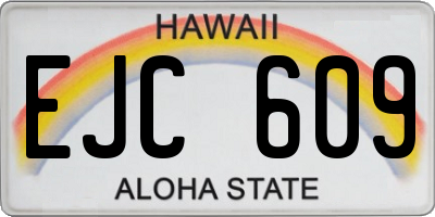 HI license plate EJC609