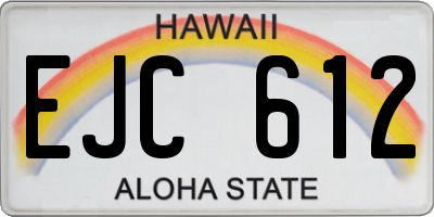 HI license plate EJC612