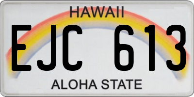 HI license plate EJC613