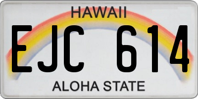 HI license plate EJC614
