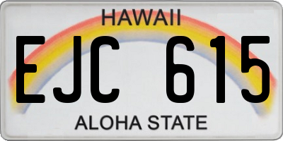 HI license plate EJC615