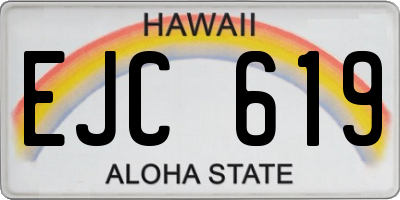 HI license plate EJC619