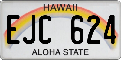 HI license plate EJC624