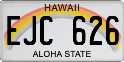 HI license plate EJC626