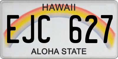HI license plate EJC627