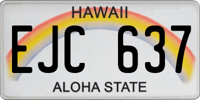 HI license plate EJC637